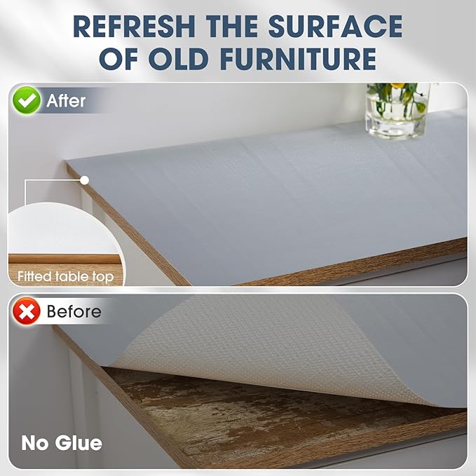 Drawer and Shelf Liner, Non-Slip Kitchen Cabinet Liners Non-Adhesive Thick Strong Grip Waterproof Washable Mats Protect Dresser Shelves Cupboard Bathroom Cabinets, Pure Gray, 24 in X 10 FT