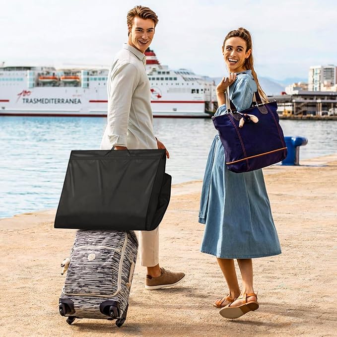 MISSLO 65" Gusseted Hanging Garment Bags for Travel Long Dress Cover Water Resistant Sturdy Fabric Dress Bags for Gowns Long Closet Clothes Protectors, Black