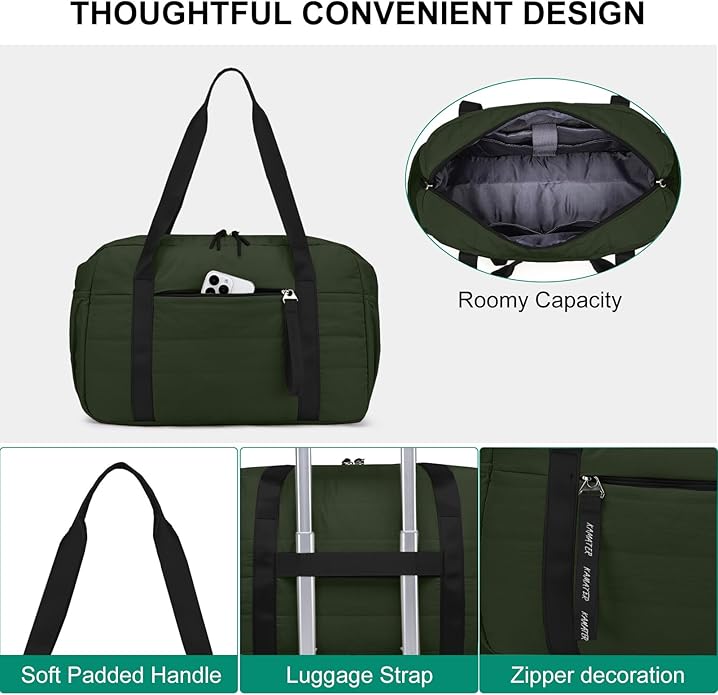 Tote Bag for Women Lightweight Quilted Puffy, Everyday Shoulder Bag Holds 15.6 Inch Laptop for Work Travel Gym