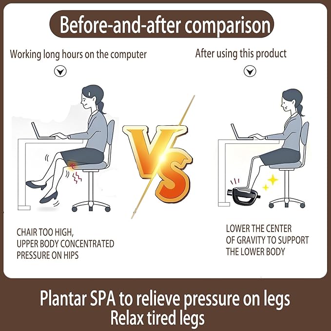 Under Desk Foot Rest for Office, Adjustable Ergonomic Accessories Portable Small Foot Stool Massager, Computer Foot Hammock Rest for High Gaming Chair Tall Footrest for Couch(Grey)