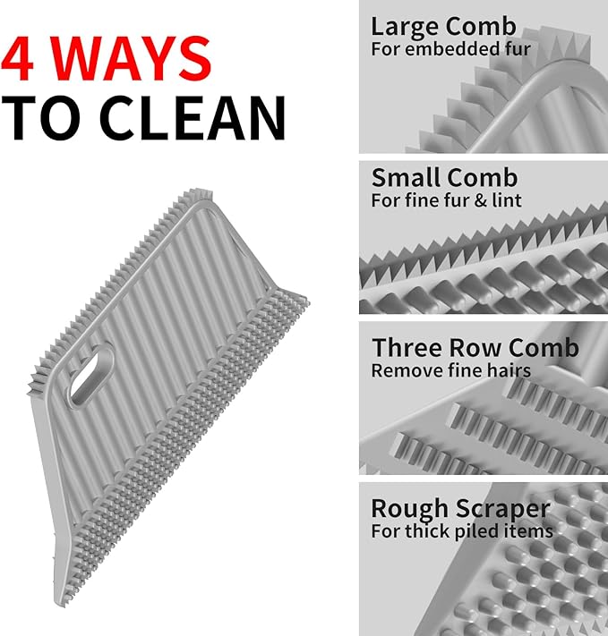 Lint Remover 3-Pack, Lint Shaver Cleaner Pro, Carpet Rake, Lint Brush, Fur Removal Tool, Portable Carpet Scraper, Clothes, Car Mats, Couch, Pet Bed, Furniture
