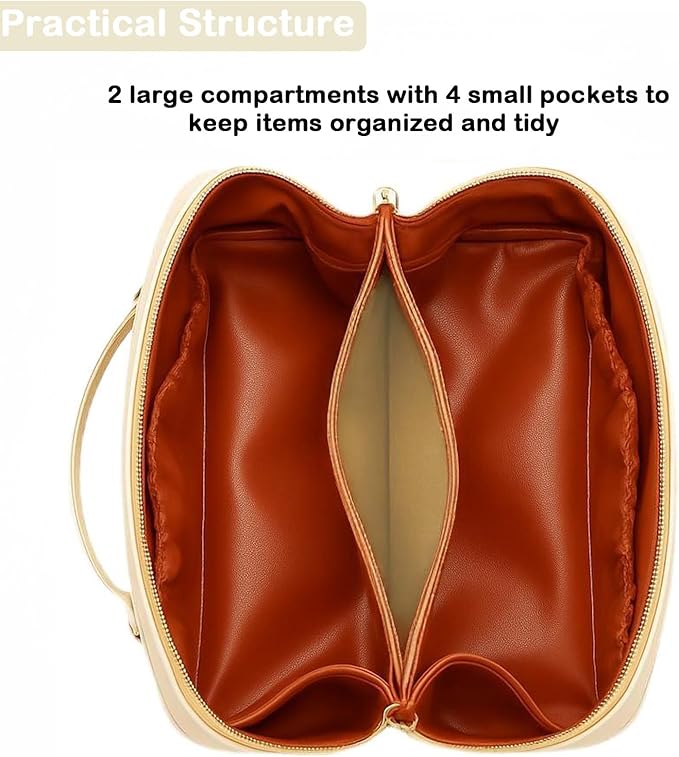 Travel Makeup Bag,Large Capacity Cosmetic Bags for Women,Waterproof Portable Pouch Open Flat Toiletry Bag Pattern Makeup Bag