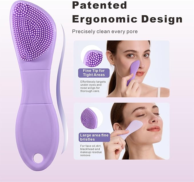 Blackhead Remover Tools, Black Head Remover for Face Nose, Silicone Face Scrubber Pore Cleaning Brush Mask Applicator for Daily Skin Care, Deep Clean Master Skin Care Tool for Women Men (Purple)