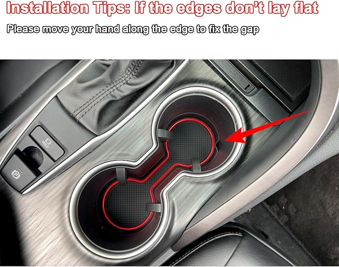 Cup Holder Coaster for Wrangler JL JLU 2018-2025 2026 Wrangler Accessories Gladiator JT 2020-2026 Silicone Cup Inserts Interior Mats Pad (Red Trim, 4-pcs Set, for Deep Rear Cup Holders)