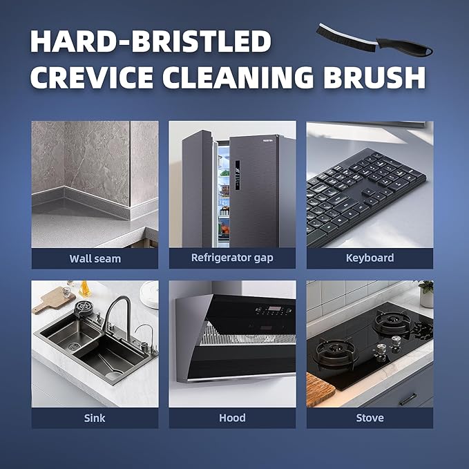 Crevice Cleaning Brushes, Cleaner Scrub Brush Tool for Hard to Reach Tight Space, Home Essentials, Cleaning Supplies for Shower, Bathroom, Kitchen, Toilet, Window