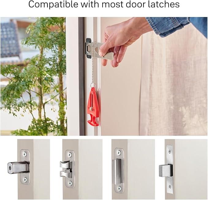 Master Lock Portable Door Lock for Travelers at Hotel, Apartment, Front Entry Security with Stopping Protection
