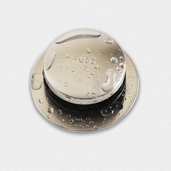 Tip-Toe Bathtub Drain Stopper with ABS Plastic Bushing, Fits in 1-1/2 Inch or 1-3/8 Inch Inner, Easy to Install, Satin Nickel