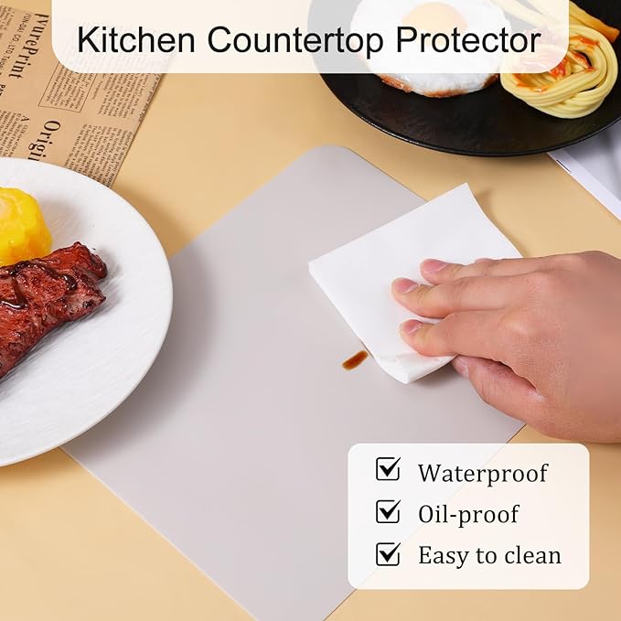 2pcs Small Silicone Mats for Crafts, Multi-Purpose Counter Pad Placemat Table Mat for Epoxy Resin Molds, DIY Art Crafts, Kitchen,Dining (9.45x7.87 inches)(Gray)