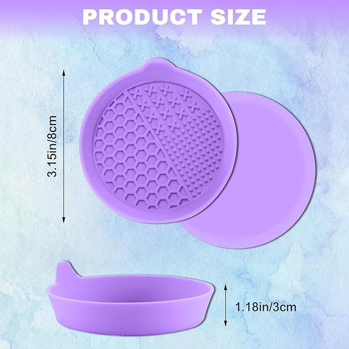 4PCS Car Cup Holder Coaster, Silicone Non-Slip Vehicle Insert Water Bottle Mat, Universal Insulation Drink Cup Pad Decor for SUV/Sedan/Truck, Automotive Interior Accessories (Purple)