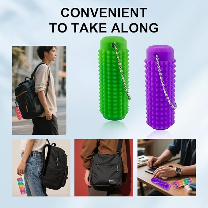 3PC Little Ouchies Fidget Toys Adults, Pain Stim Fidget Anxiety Relief Pain Stim Pocket Sensory Toys for Anxiety and Stress Reduction,Portable Travel Stress Relief Spiky Fidget Keychain (Style-1)