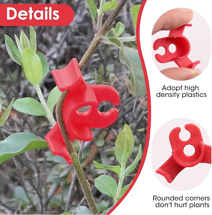 100 Pcs Plant LST Cilps, Adjustable Low-Stress Plant Training Clips, Reusable 90-Degree Bendable Clips to Bend for Tomatoes Cucumbers Beans Climbing Plants in Indoor or Outdoor Gardens