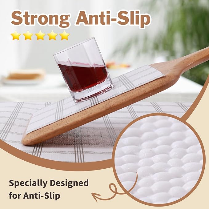 Shelf Liners for Kitchen Cabinets,Non-Adhesive 12in x 20FT Double Layer PVC Drawer Liner, Non-Slip Waterproof White Square Grid, for Pantry, Bathroom, Dresser with Knife and Tape Measure