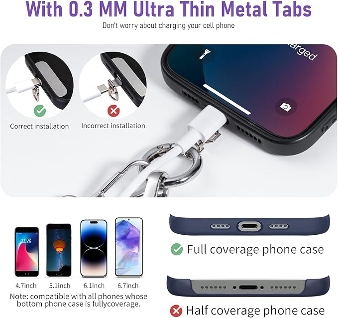 Clip and Go Strap for Phone with Wallet Crossbody Phone Lanyard and Detachable Checkered Bag with ID Window and RFID Pouch for Daily Travel.