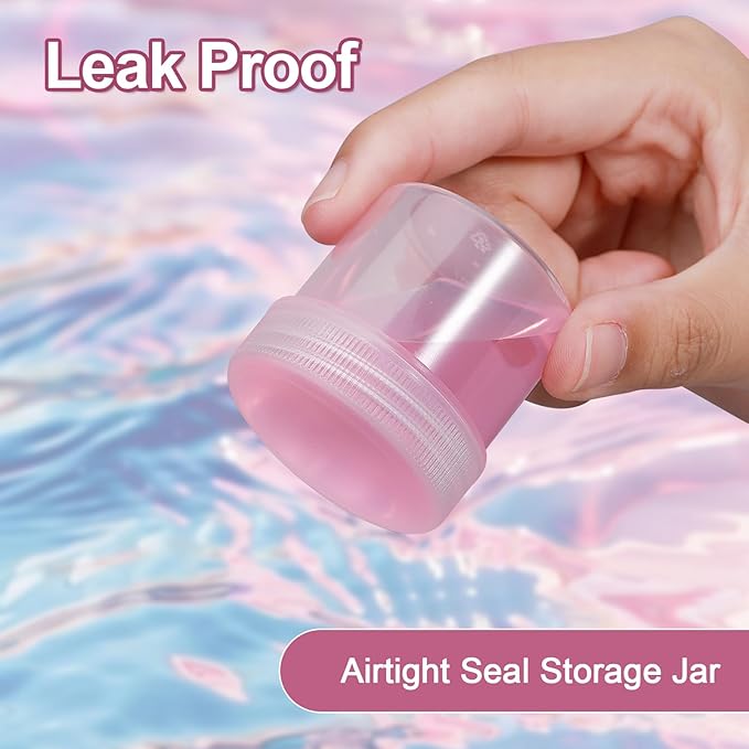 TSA Approved Wide Mouth Travel Size Containers, PP Clear Leak Proof Travel Plastic Jars with Lids for Creams Lotion Cosmetic, Jewelry Beads, Sample, Small Items Storage (3.4 oz, 4 Pcs)