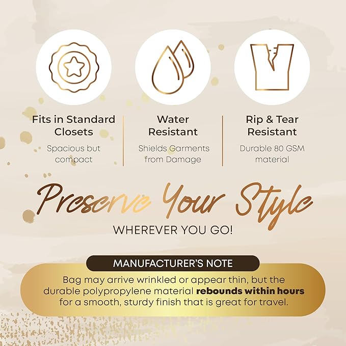 Your Bags 72" Tapered Long Dress Bags for Gowns - Wedding Dress Garment Bag for Dresses - Long Garment Bags for Hanging Clothes, Closet Storage, Hanging Garment Bags, Travel Bridal Dress Bag for Women