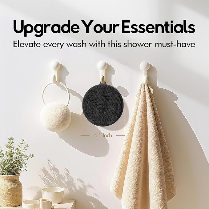 Silicone Body Scrubber - Loop Fin Bristles Loofah for Gentle Exfoliating & Lathering with Body Scrub & Wash, Durable & Hygienic, Deep Cleansing Exfoliator for All Skin Types - Shower Essential