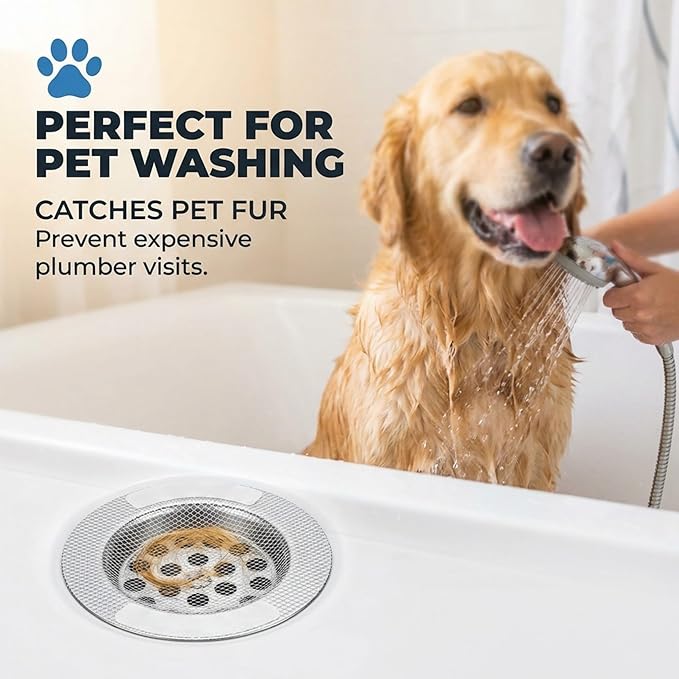 100 Pack Square Disposable Shower Drain Hair Catcher Stickers - Waterproof Drain Covers for Bathroom Floor, Sink & Bathtub, Easy-Peel Drain Hair Trap for Clog Prevention & Hygiene