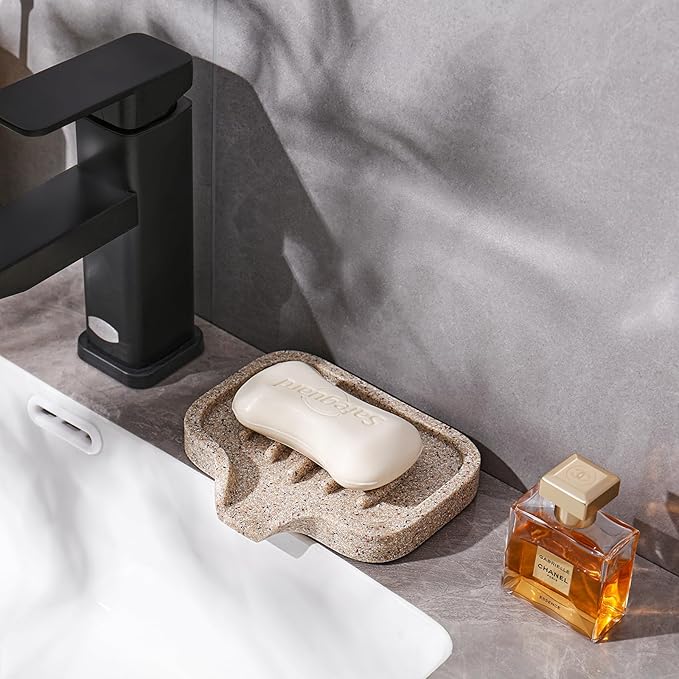 AUGFRYZIAN Self-Draining Soap Dish - Bar Soap Holder for Shower, Large Soap Savers Soap Tray Sponge Holder for Kitchen Bathroom Bathtub Sink, Linen