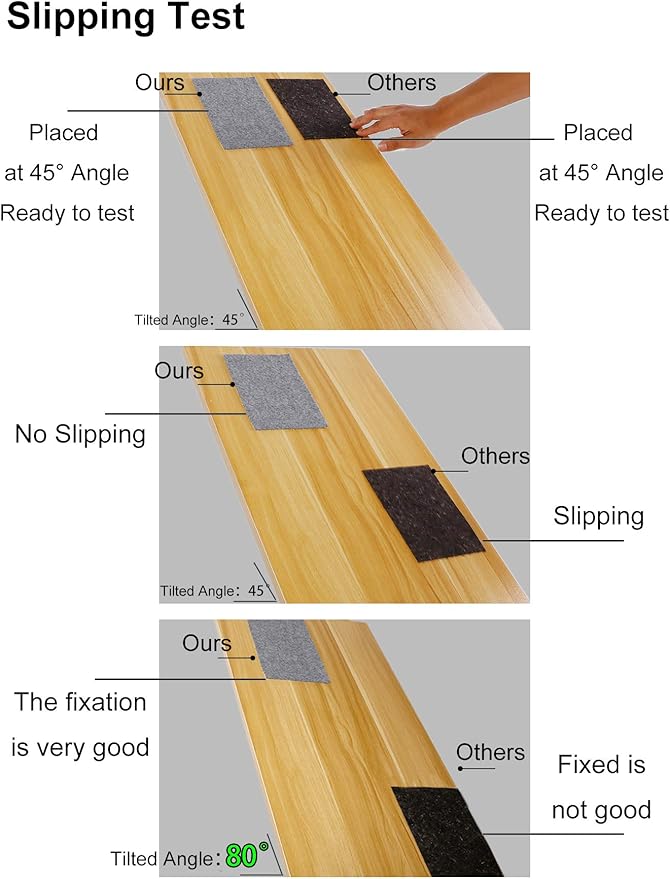 Non-Slip Rug Pad Grippers - 4x6 Ft, 1/8" Thick, (Felt + Rubber) Double Layer Area Carpet Mat Tape, Provides Protection and Cushioning for Hardwood or Tile Floors