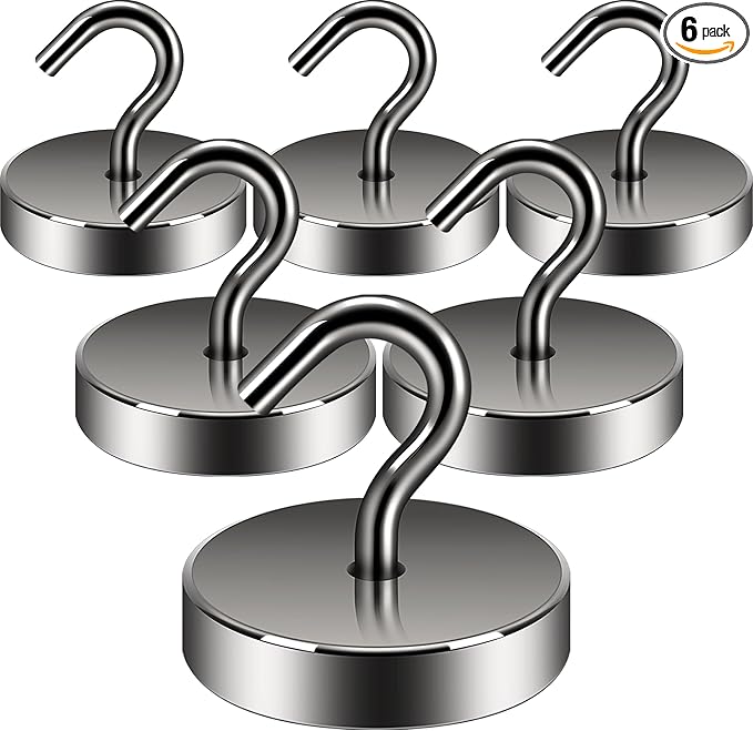 Neosmuk Magnetic Hooks, Cruise Ship Essentials, 100lb+ Heavy Duty Magnetic Hooks for Cruise Cabins, Refrigerator, Grill, Hanging, and Travel | Extra Strong Must-Haves Magnet Hook,Gunmetal