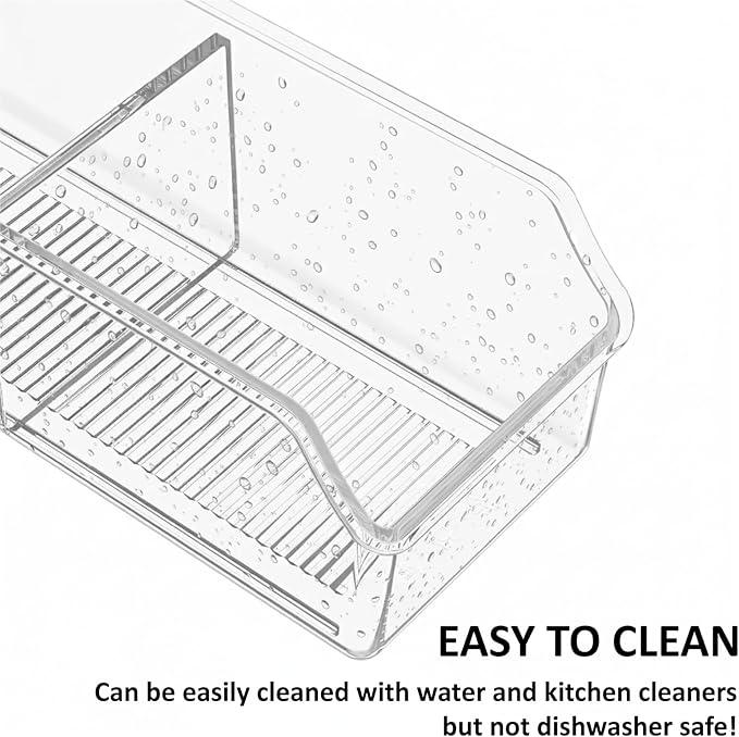 Tea Bag Organizer, Holder Box Storage Bin, Clear Tea Packet Plastic Drawer, Sugar Packet, Coffee, Condiment, Spice Bag Holder for Kitchen Cabinet, Countertop, Fridge - 2Pack