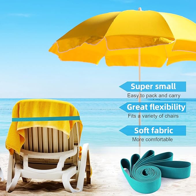 The Better Towel Chair Clips (4 Pack) - Turquoise Beach Towel Clips & Holder for Pool & Cruise Ship Essentials