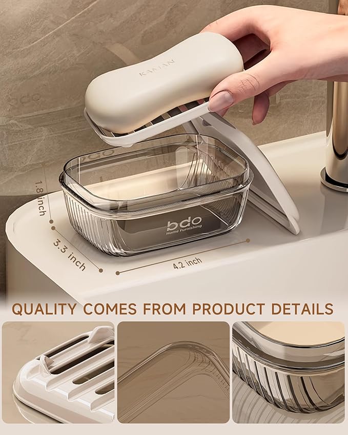 Travel Soap Case, Leakproof Soap Container with Lid, Portable Bar Soap Holder for Traveling, Soap Dishe for Bathroom, Shower, Gym, School, Camping, Vacation, Outdoor,Travel Essentials