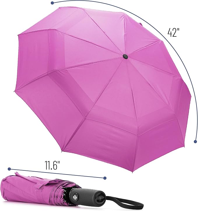 Mr. Pen- Windproof Travel Umbrella, Small Water-Resistant Automatic Folding Umbrella for Rain and Sun, Light, Compact and Portable for Women & Men, Fits Car & Backpack
