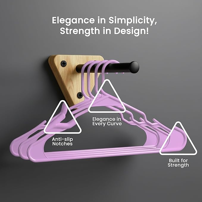 Utopia Home - Plastic Hangers 30 Pack - Space Saving Clothes Hanger - Durable and Strong Closet Organizers and Storage Makes It Ideal Stocking Stuffers or Apartment or Dorm Room Essentials (Pink)