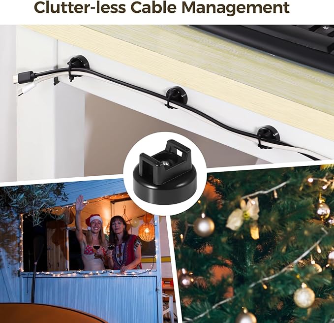 Magnetic Cable Zip Tie Mounts, 15 Pcs Magnets with 50 Pcs Cable Zip Ties, Multipurpose Magnetic Cables Holder for Cables Management, Wire Management Bases