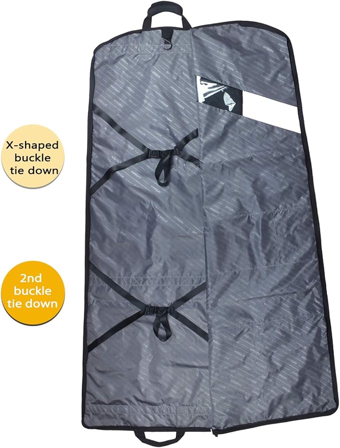 66'' Tri-fold Extra Long Dress Garment Bag, Premium & Breathable Tear-resistant Hanging Suit Cover for Travel and Storage