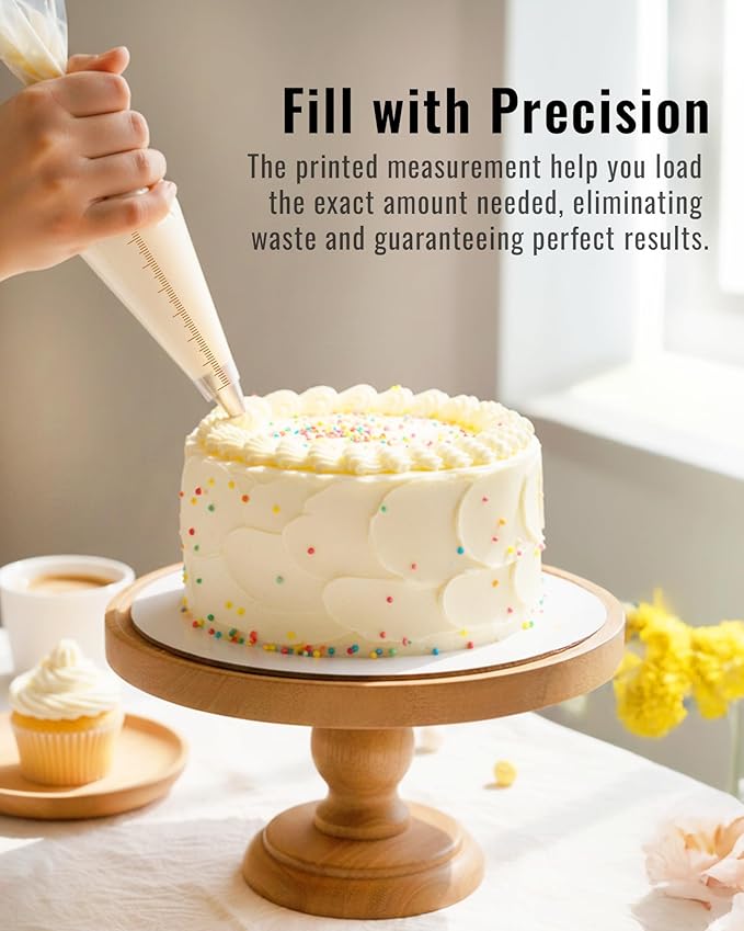 Bake Choice 12 Inch Piping Bags, 100PCS Thickened Disposable Pastry Bags, Anti Burst Icing Bags for Cream Frosting, Non-slip Frosting Bags, Cake & Cookie Decorating Supplies