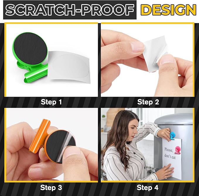 40 Pack Magnetic Clips Heavy Duty, Colorful Magnet Clips for Fridge, Refrigerator Magnets, Strong Magnetic Clip, Scratch Free Magnets with Clip for Whiteboard, Refrigerator, Locker