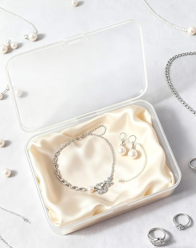 LJY 24 Pieces Rectangular Empty Mini Clear Plastic Organizer Storage Box Containers with Hinged Lids (Transparent, 4.9 x 3.3 x 1.4 inch)