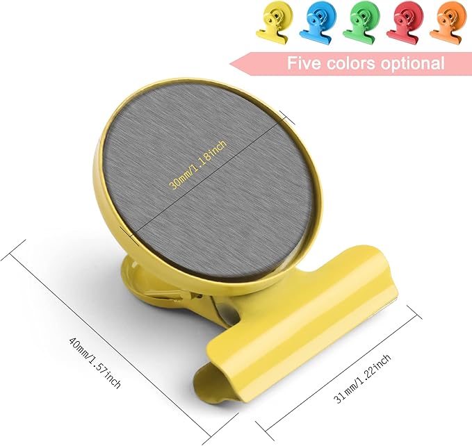 VNDUEEY 20 Pack Multicolor Magnetic Clips Fridge Magnets Refrigerator Magnets, Magnet Clips Whiteboard Magnets, Magnetic Paper Clips for Home, School, Office, Locker