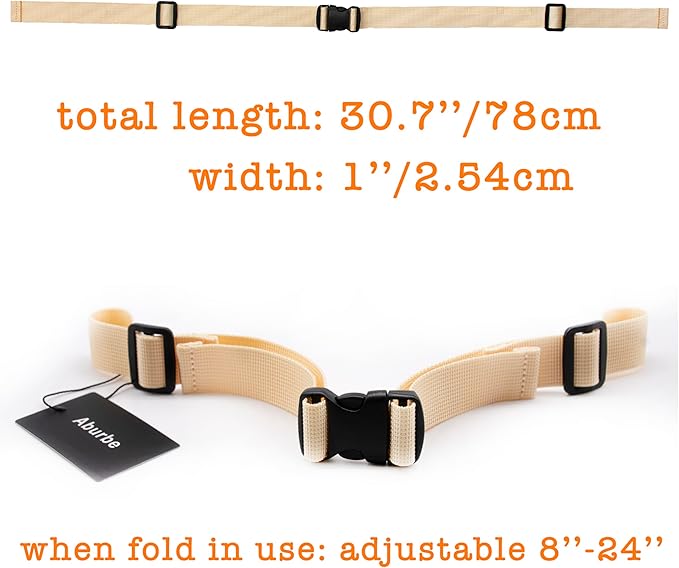 Backpack Chest Strap, Universal Add on Adjustable Sternum Strap, School Chest Belt Replacement, with Heavy Duty Quick Release Buckle Clip, for Travel, Hiking, Camping (Beige)