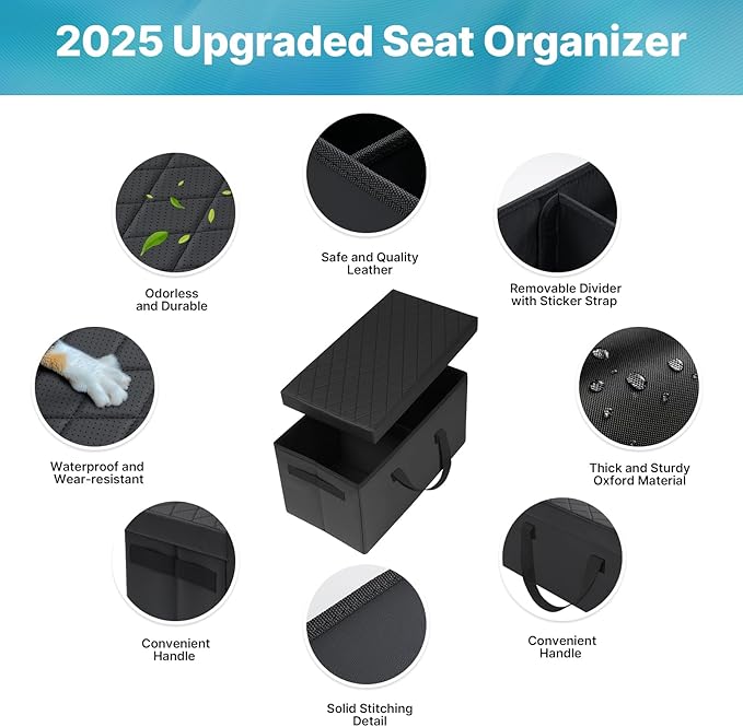 Mixsuper Liner Car Seat Organizer for Ford Explorer 2020-2026, Console Organizer Backseat Toy Bin for Explorer, Seat Aisle Storage Box for 6-Passenger Kids Dogs ST XLT Accessories