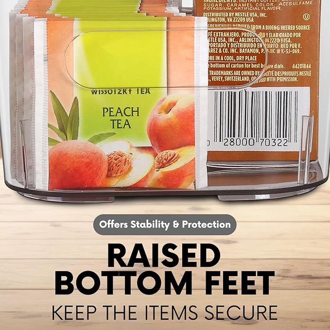 Clear Plastic Storage Bins, Small Fridge Organizer Kitchen Organizers and Storage Containers Bathroom Organization and Storage Bin for Makeup Organizer, fruits, Chips, Perfume, Skin Care, crafts