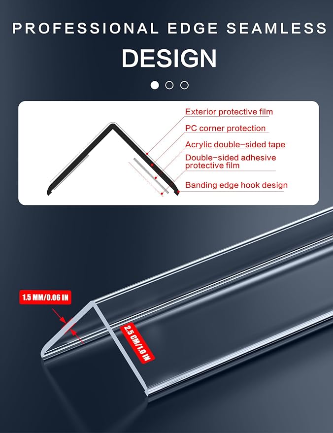6PCS Clear Self-Adhesive Nightstand Corner Protectors, Corner Guards & Edge Protector for Wall, Door Frame, Cabinet Baseboard & Door, Table, Stair (3x40cm/1.18x15.75in)