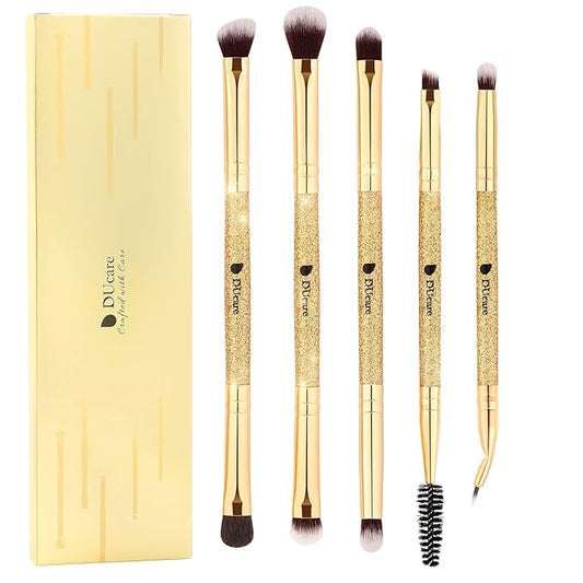 DUcare Eyeshadow Brushes Set Duo End Eye Makeup Brushes Eyeshadow Brush set 5Pcs Travel Concealer Eyebrow Eyelash Eye Liners Blending