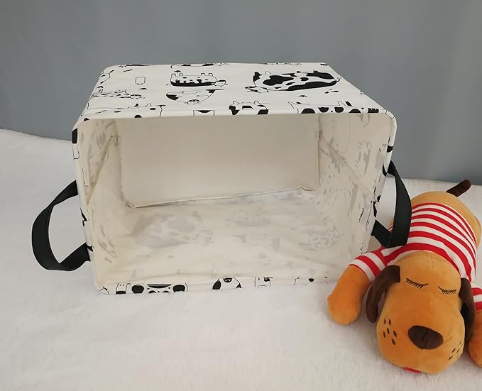 KUNRO Rectang Cow Storage Basket Gift Shelf Basket Storage Bin, Nursery Basket Organizer Box for With Handles for Room Deco