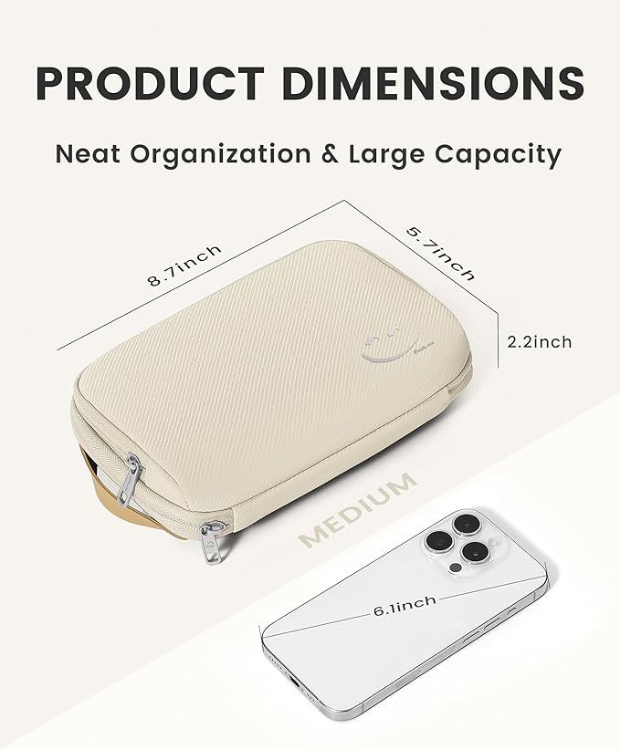 Travelkin Travel Cord Organizer, Electronic Organizer Travel Case, Cable Organizer Bag For Cords,Chargers Phone, Sd Card,Usbs