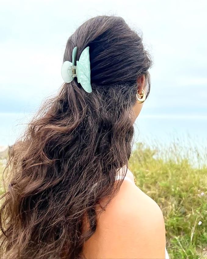 4Pcs Large Acrylic Clips - Big Non-Slip Banana Barrettes for Thick Hair, Strong Hold Jaw Clips for Women Girls