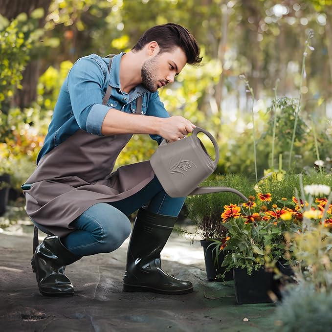 Watering Can - for Home Plant Garden - 1/2 Gallon - Coffee Color