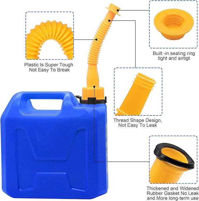 6 Kits 49pcs Can Spout Replacement Kit,Can Nozzle Replacement Kit for 1/2/5/10 Gal,Can Spouts for Old Style Tanks Easy to Install,with Screw Collar Caps, Spout Cover, Base Cap, Drill Bit
