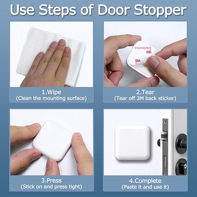 XoYoZo Door Stoppers Wall Protector Buffer Guard Doorknob Door Handle Bumper Self Adhesive Silencer Soft Rubber Crash Pad for Home Office