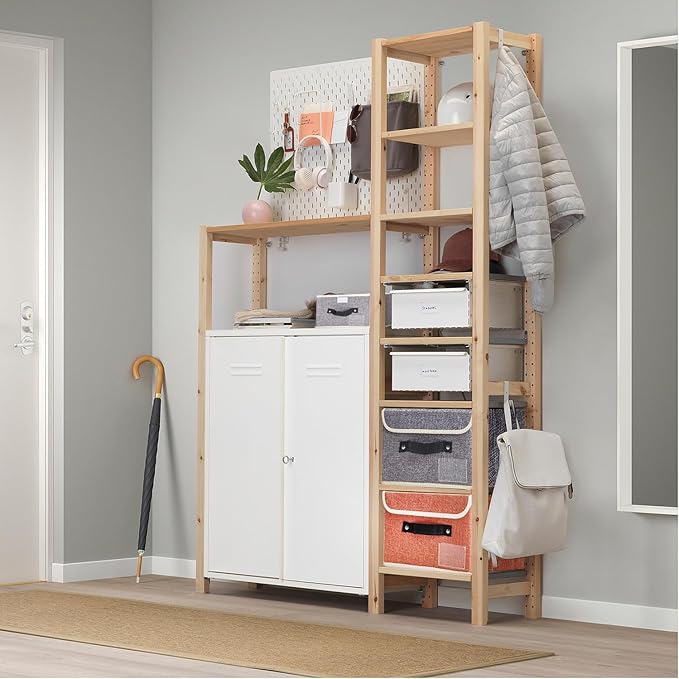 Small storage bins with lids 1-Pack collapsible Linen Closet Organizers and Storage Bins for Shelves with Handles Baby Clothes Storage Boxes with Lids for Home Organization Storage Towel,Socks