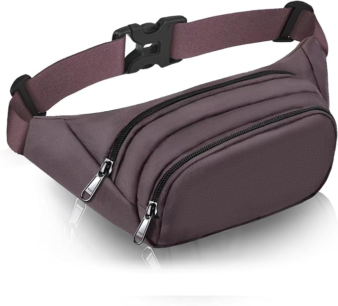 Large Fanny Pack for Women Men - Syican Waist bag with 3-Zipper Pockets, Gifts for Enjoy Sports Traveling Workout Casual Hands-Free crossbody bags Fits MAX 7.9'' iPad & 6.6'' Phone