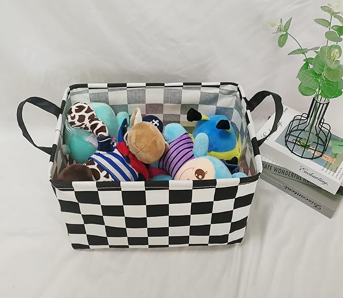 Rectangular Storage Basket Collapsible Organizer Bin Waterproof Toy Box for Organizing Home/Dorm/Kitchen/Pet/Office/Closet/Shelf/Gift Baskets