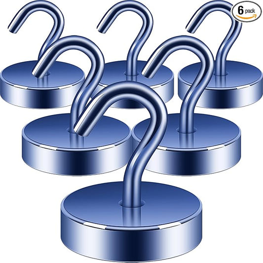 Neosmuk Magnetic Hooks, Cruise Ship Essentials, 80lb+ Heavy Duty Magnetic Hooks for Cruise Cabins, Refrigerator, Grill, Hanging, and Travel | Extra Strong Must-Have Magnet Hooks, Navy Blue